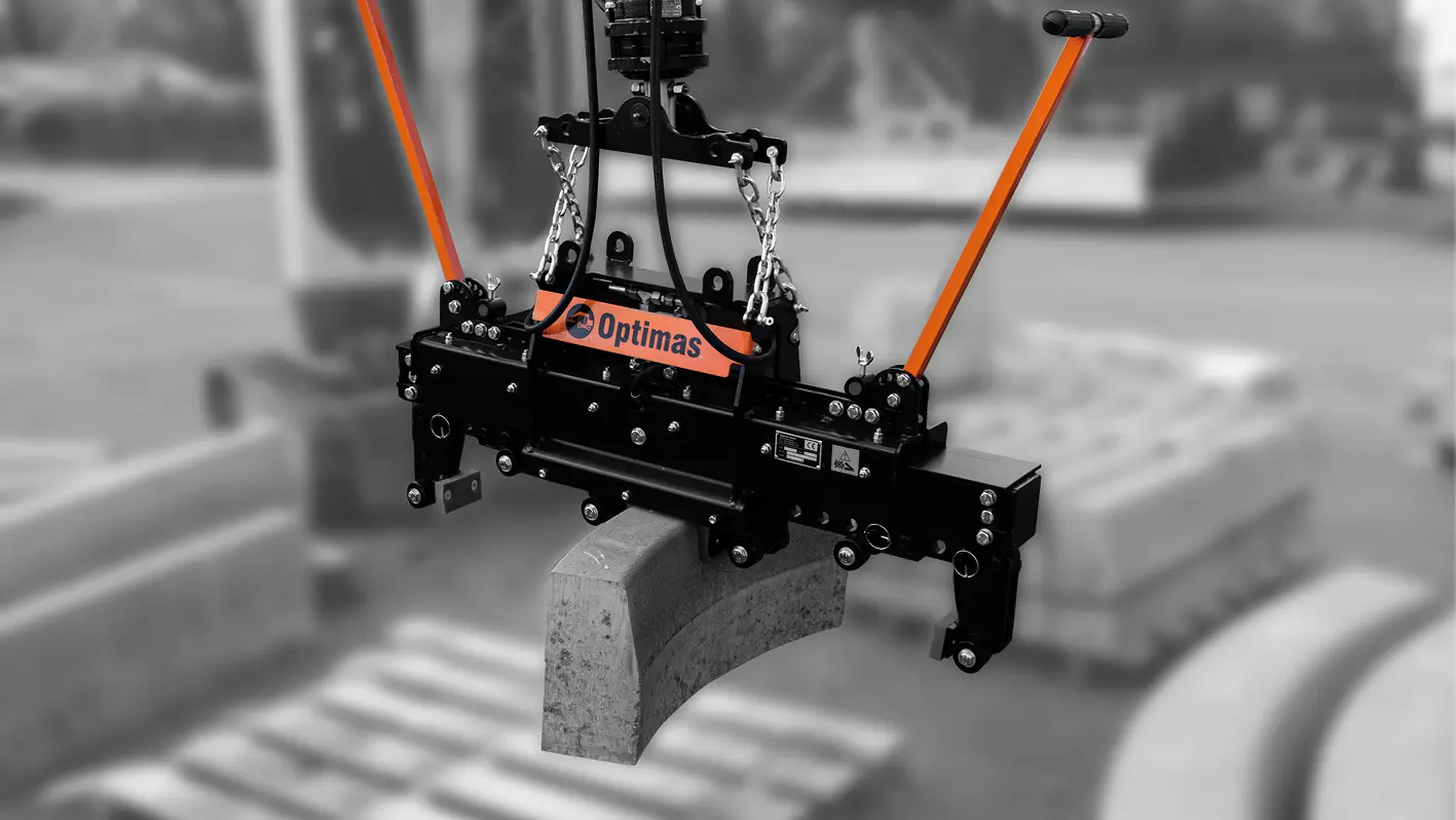 Vacuum lifter placing a concrete kerb unit with no manual handling.